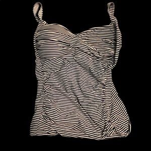 a striped swim top